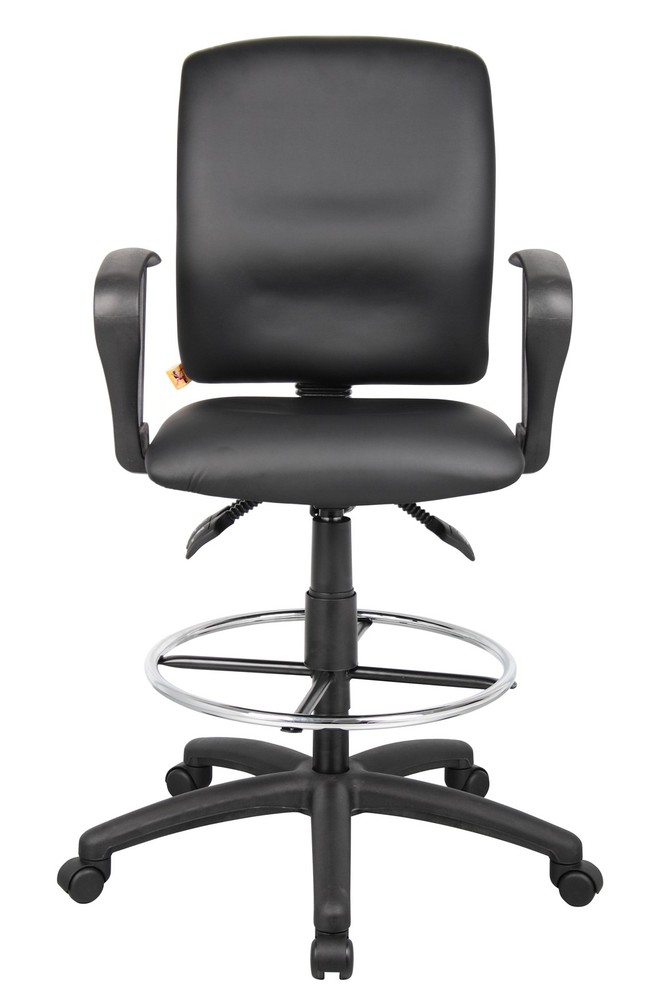 Boss Multi-Function LeatherPlus Drafting Stool W/ Loop Arms MODEL # B1647
