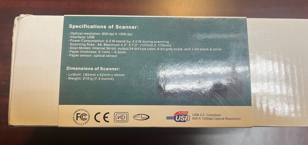 ScanShell 800 USB ID Card Scanner 600 DPI Color Compact Reader by Acuant