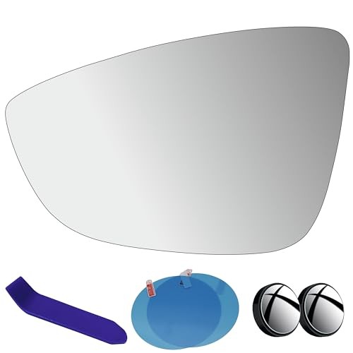 Driver Side Mirror Glass Compatible with VW CC 2009-2017, EOS 2009-2016,