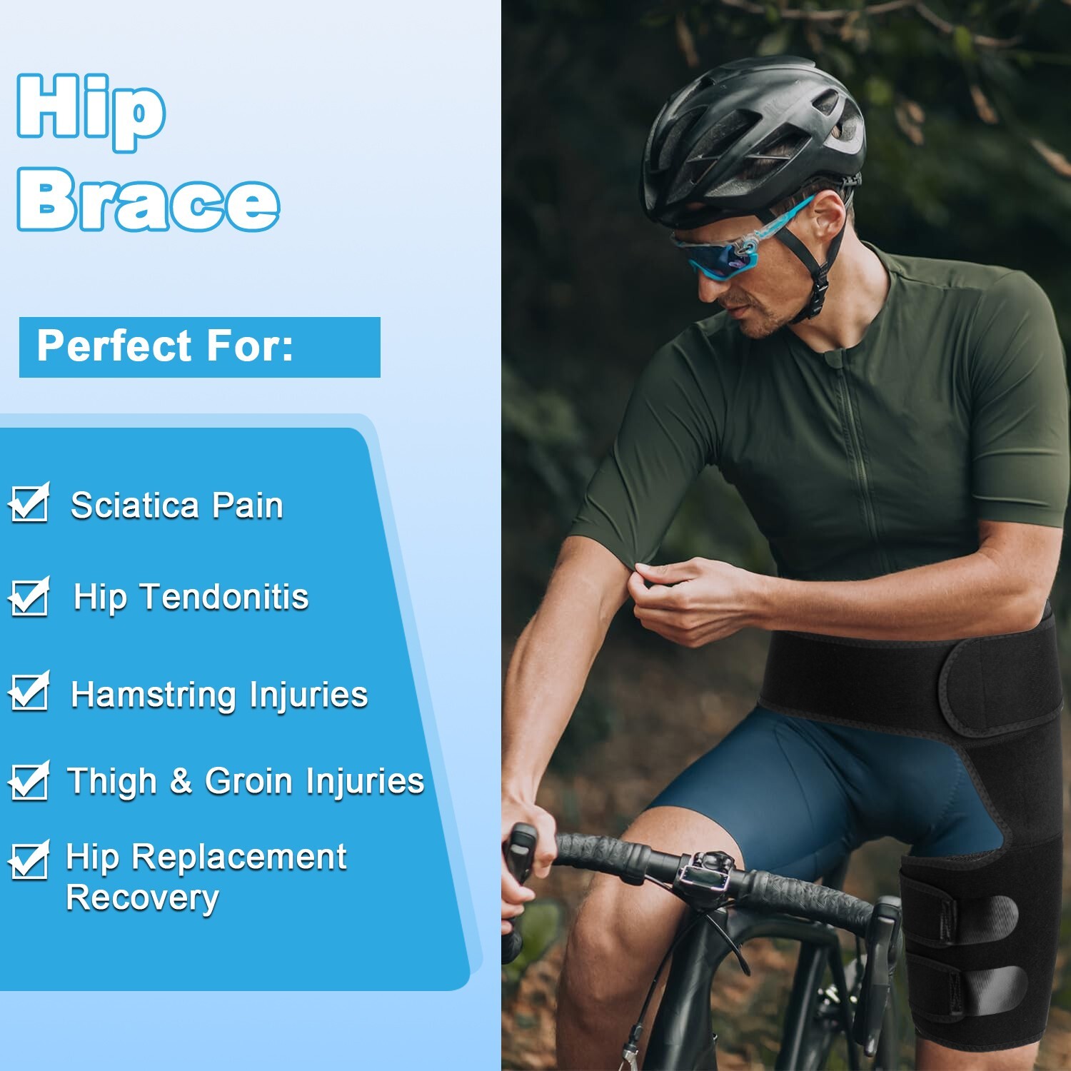 Hip & Groin Compression Brace - Sciatica Pain Relief & Thigh Recovery Support US