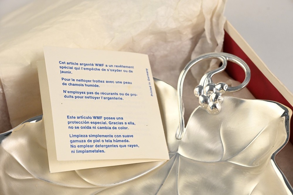 WMF Ikora Silver Plated Grape Leaf Dish Vintage German Metalware New in Box