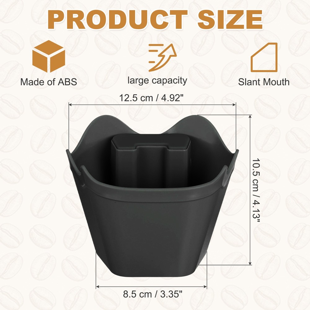 Coffee Knock Box, 4 Inch Plastic Polygonal Knock Box Coffee Grounds Bin, Black