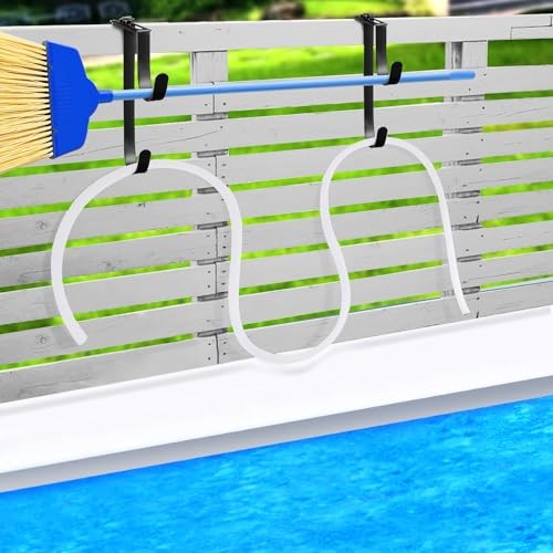 Pcs Double Pool Fence Hooks for Pool Equipment, Adjustable 2 Black-2 Hooks