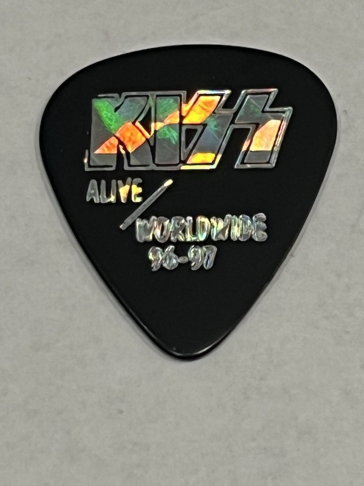 Kiss Paul Stanley Alive Worldwide Guitar Pick, Black w/3D Cubed Prism Print