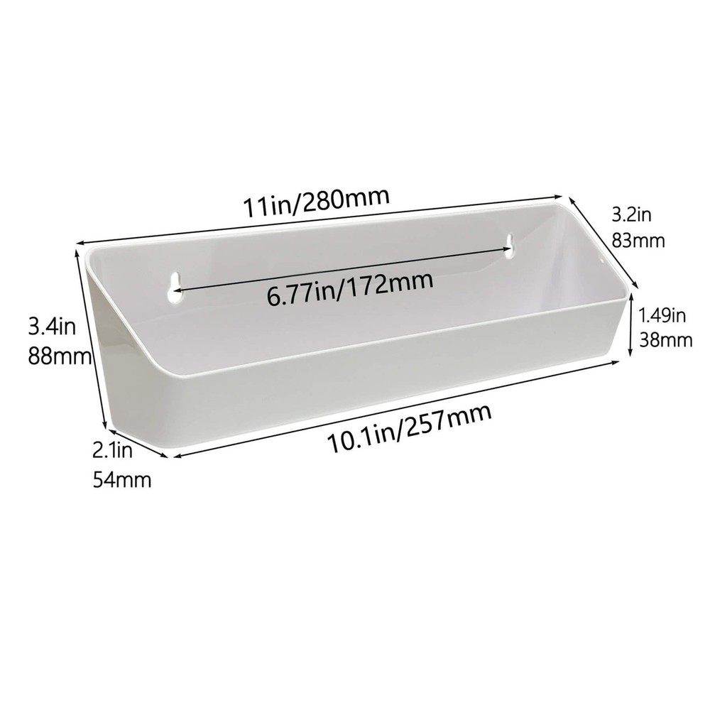 11" Kitchen Sink Front Tipout Accessory Trays With Mounting Screws White 2 Pack