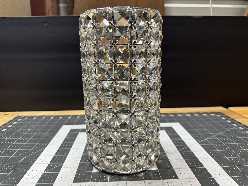 Decorative Multifaceted Gem Sparkly Vase For Candle Brushes Container