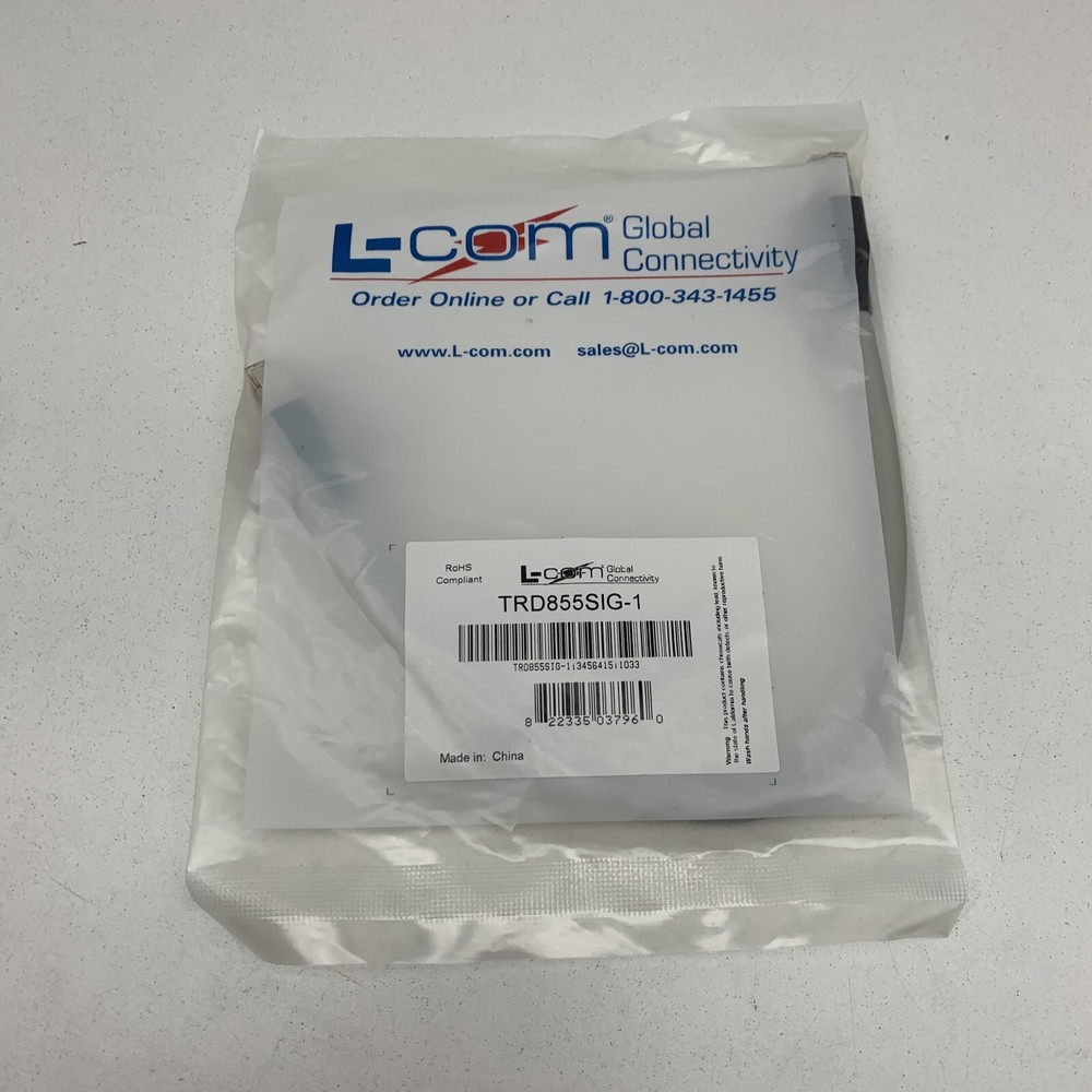 L-Com TRD855SIG-1 Industrial Grade CAT 5E Double Shielded LSZH Patch Cord 1ft