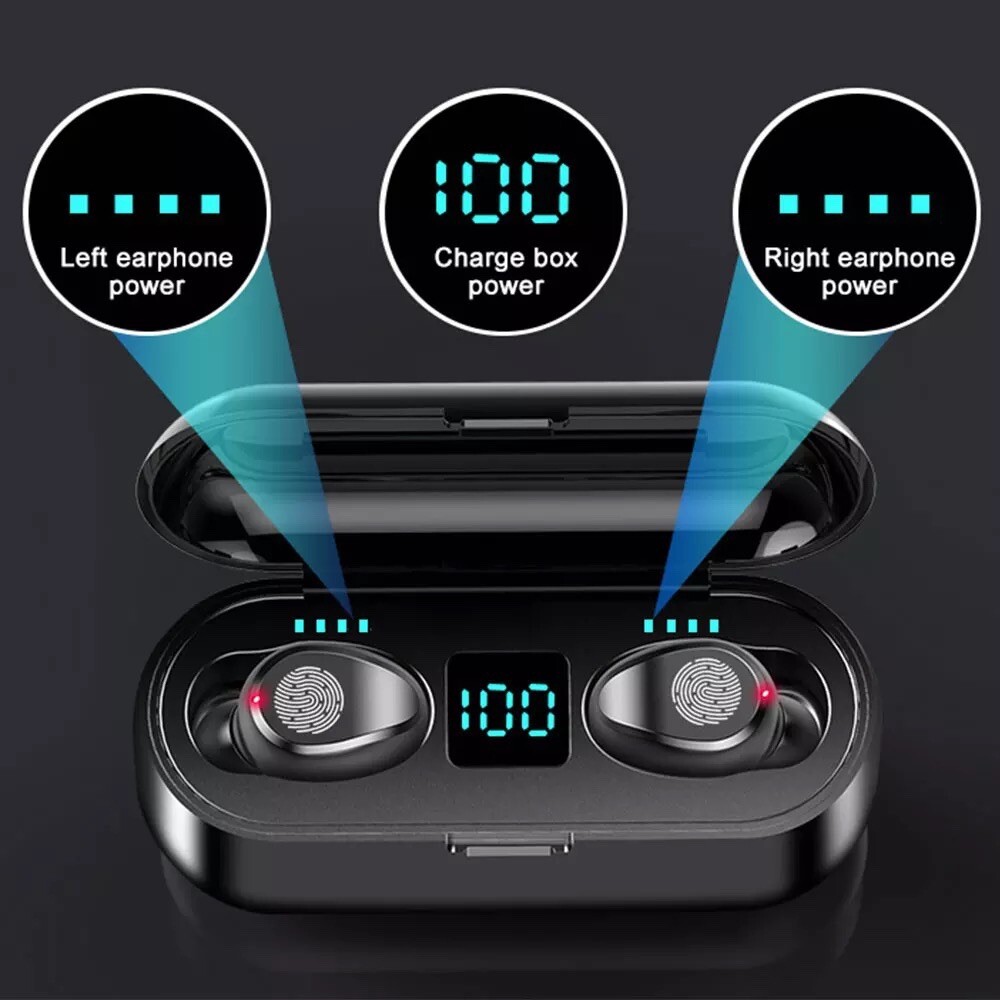 F9 TWS IPX7 Waterproof Earphone Wireless Touch Headset Bluetooth Earbuds