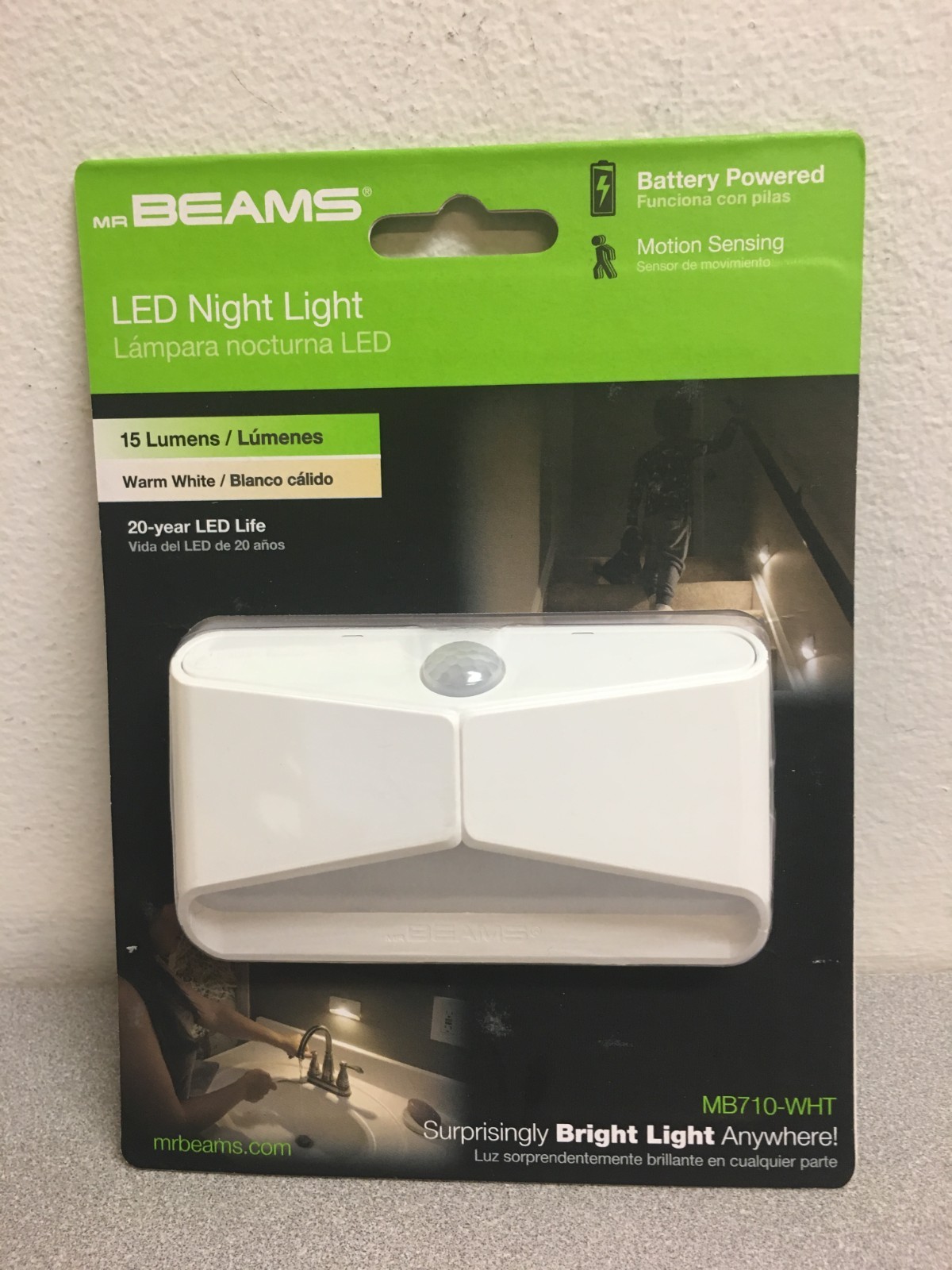 Mr Beams Battery Powered Motion Sensing 15 Lumen LED Night Light 1 Pk
