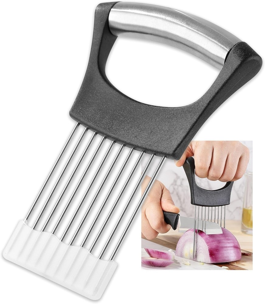 Versatile Onion & Vegetable Cutter with Safety Grip - Includes Protective Cover