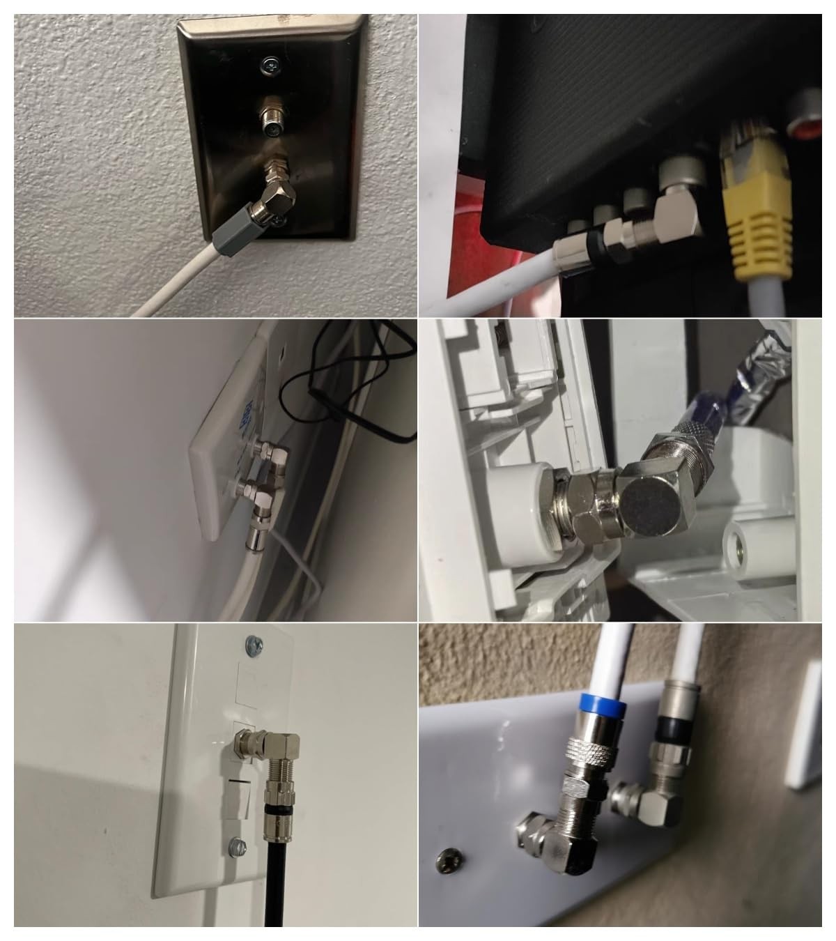 2-Pack 90 Degree Coaxial Connector, Right Angle Coax Adapter for Flat...