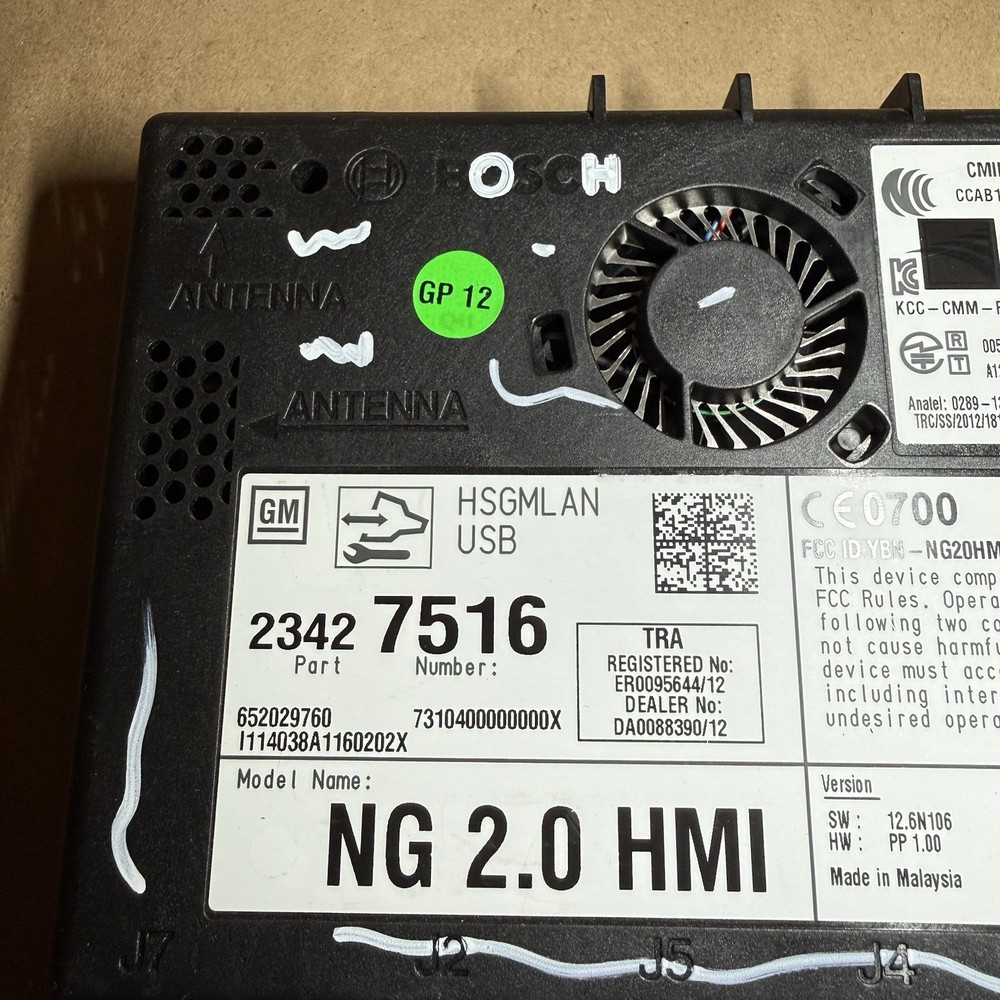 2014-2016 GM HUMAN MACHINE INTERFACE HMI MODULE OEM 23427516 23266007