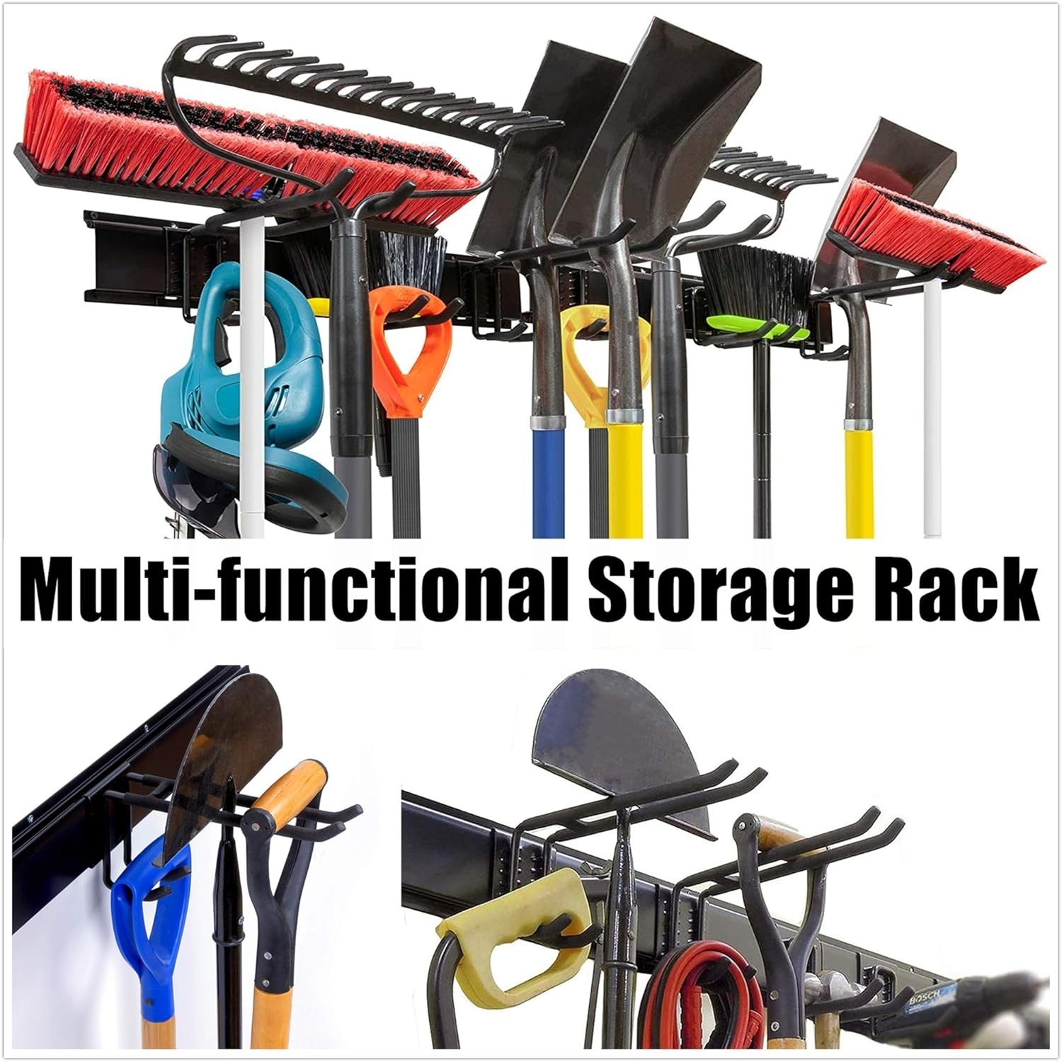 Garage Storage Organization System Ski Wall Rack Up to 10 Pairs Holds Up to 300