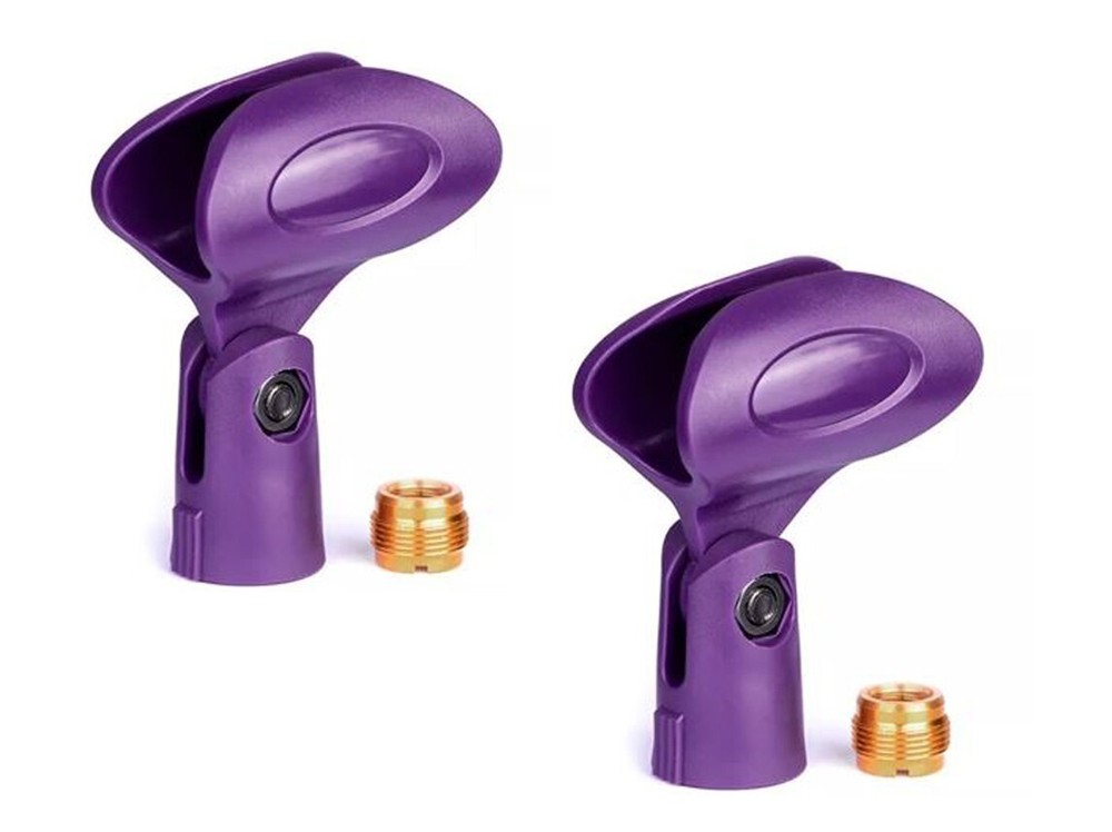 2 Pack Purple Wired and Wireless Microphone Clip Holder