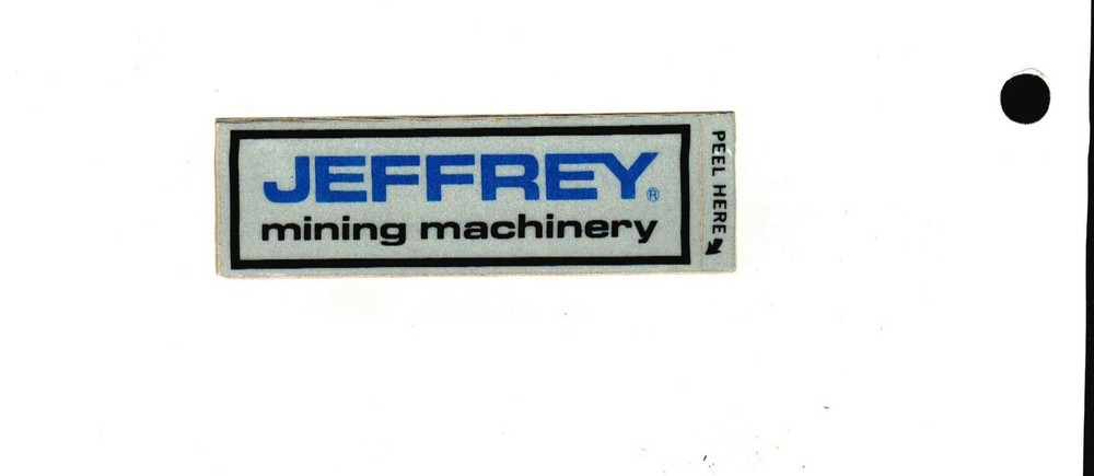 NICE OLD JEFFREY COAL MINING STICKER # 633