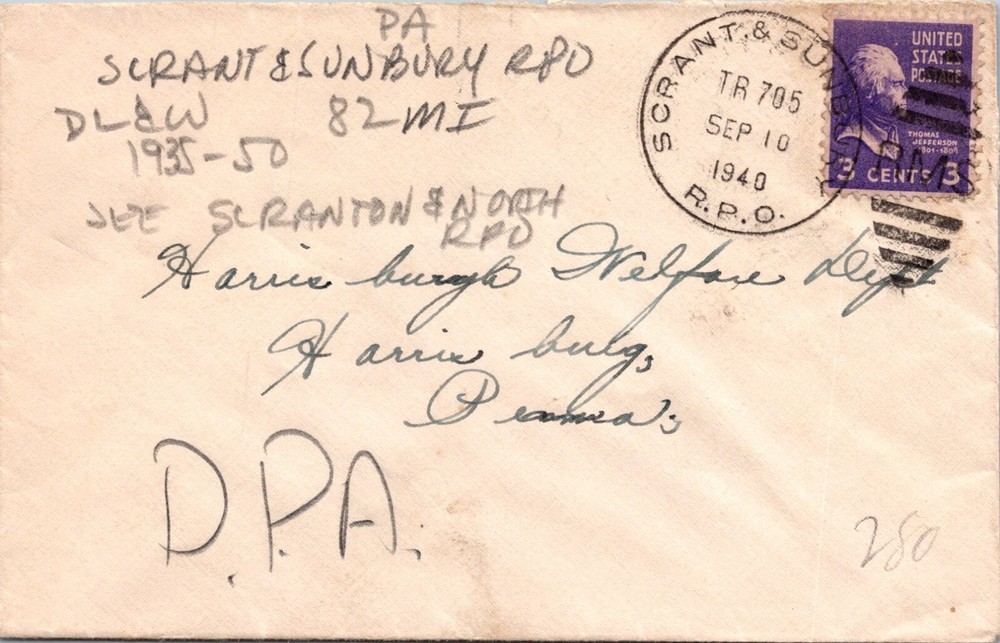 1940 Scrant & Sunbury RPO - J11039