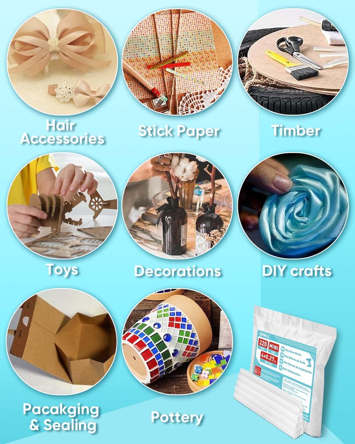 SHALL Hot Melt Glue Gun Stick Mini Clear White DIY Art Craft Wholesale