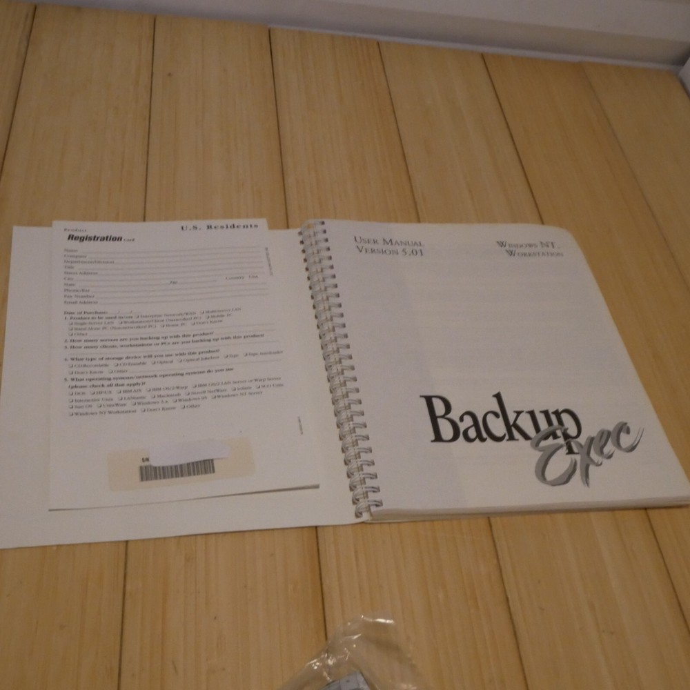 NOS Sealed Backup Exec Windows NT Workstation Edition Seagate Arcadia Software