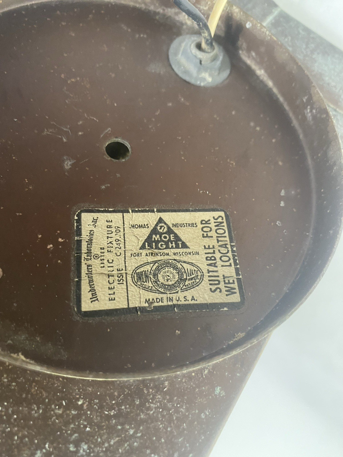 VTG Thomas Industries MOE LIGHT Wall Lantern Copper Patina Outdoor Rustic