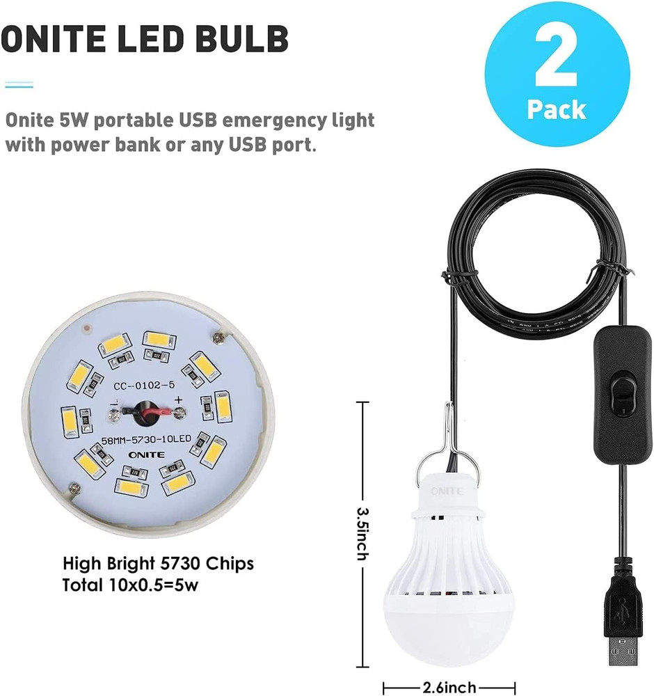 USB Light, USB LED Camping Lantern with USB Splitter Y-Cable, 8Ft Extra Length C