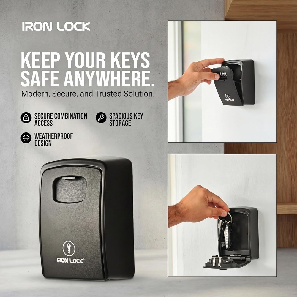 Outdoor Security Key Safe 4 Digit Combination Wall Mounted Key Lock Box