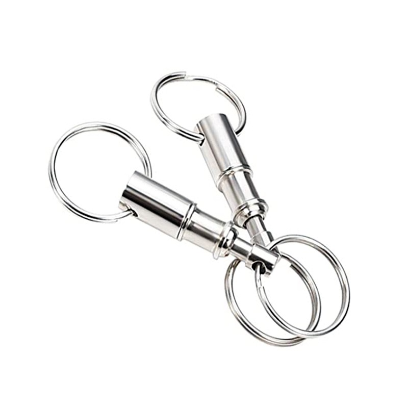 10Pcs Quick Release Detachable Keychain Pull Apart Snap Lock Dual Key Ring