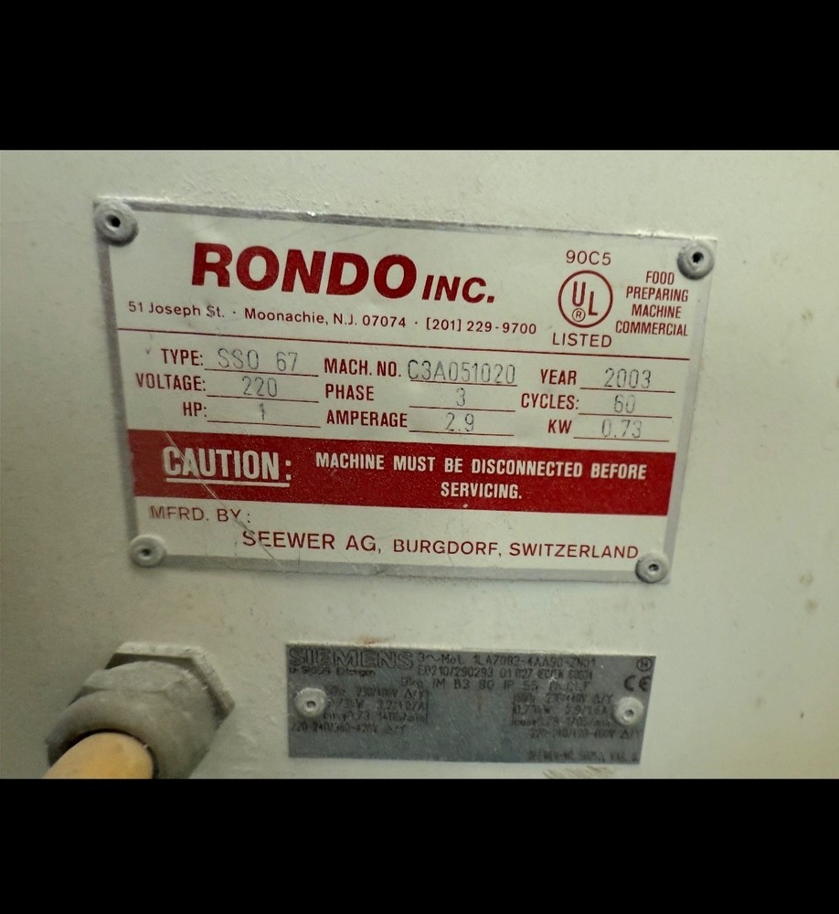 rondo dough sheeter ***great working condition
