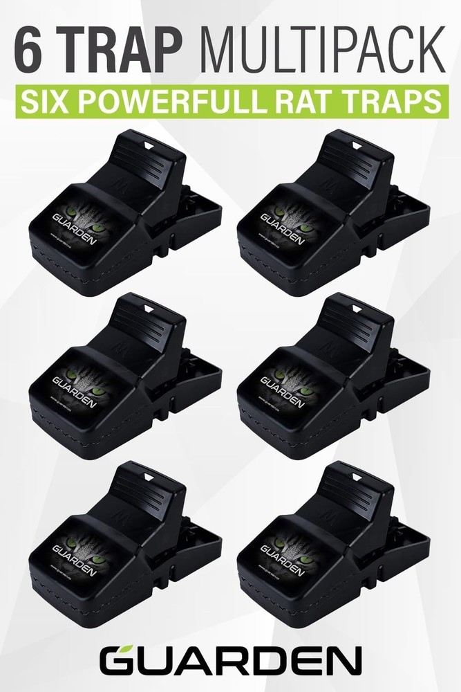 Humane Snap Rat Trap Six Pack - Quick Setup, Safe for Indoor & Outdoor Use