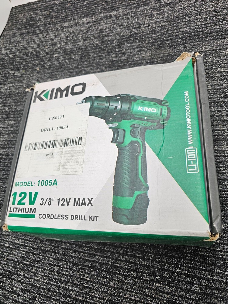 KIMO 1005A 12V MAX Cordless Drill/Driver 3/8" Keyless Chuck, Built-in LED