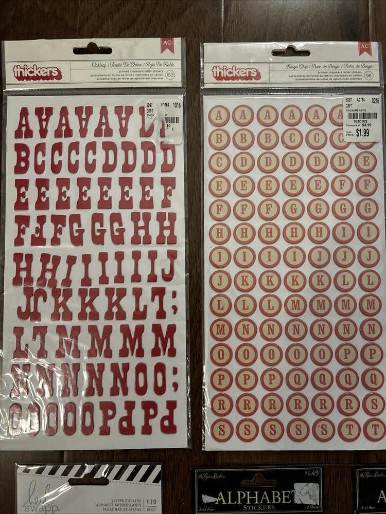 Assorted Scrapbooking Stickers - Alphabet