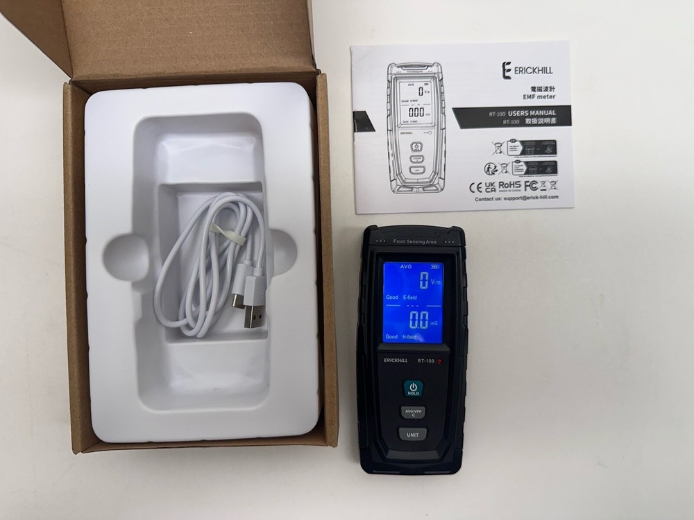 ERICKHILL EMF Detector, Rechargeable Digital Electromagnetic Field Radiation...