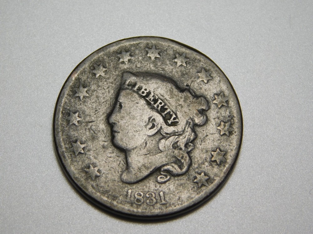 US COINS 1831 CORONET HEAD LARGE CENT