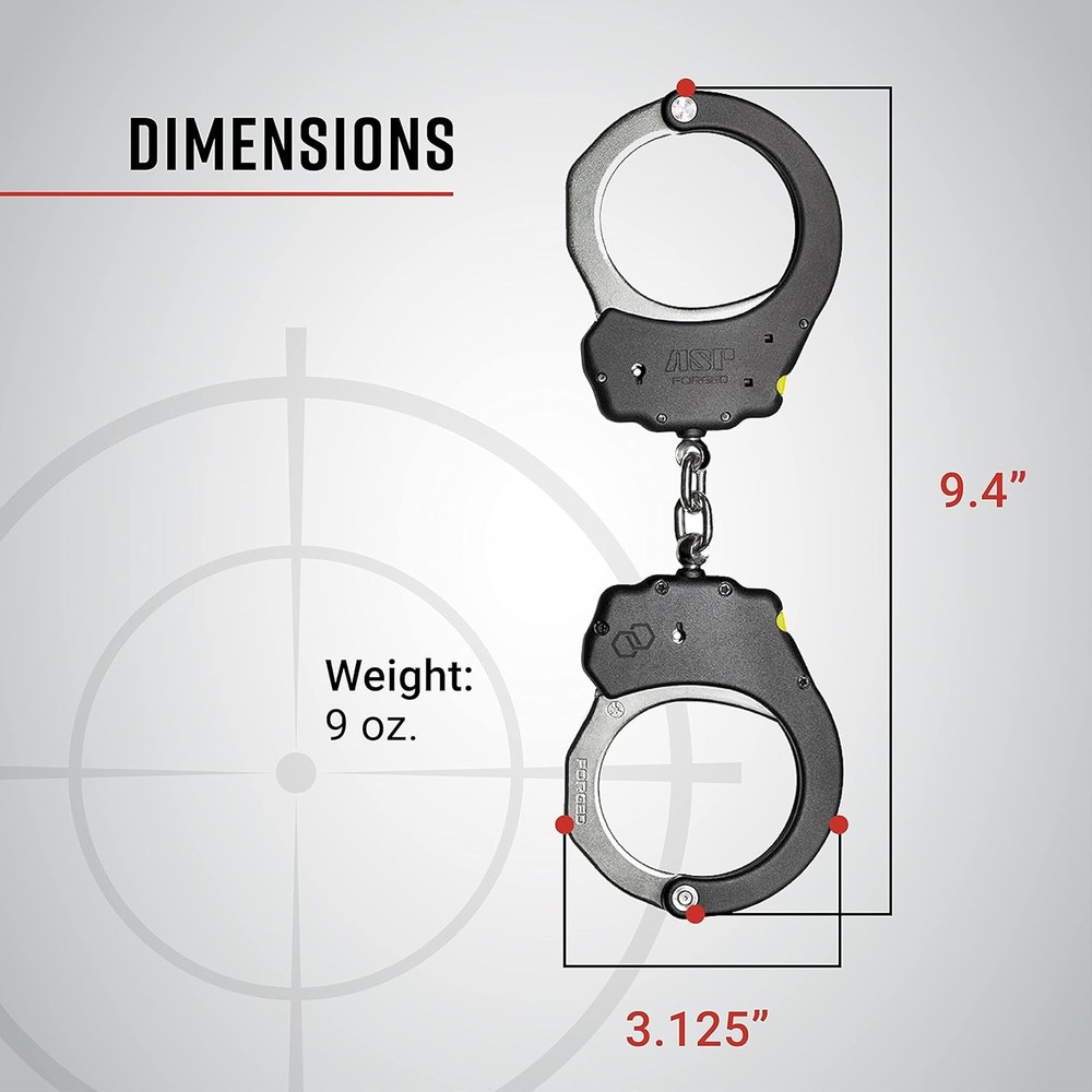 ASP Ultra Plus Keyless Double-Locking Chain Handcuffs, Professional Grade For...