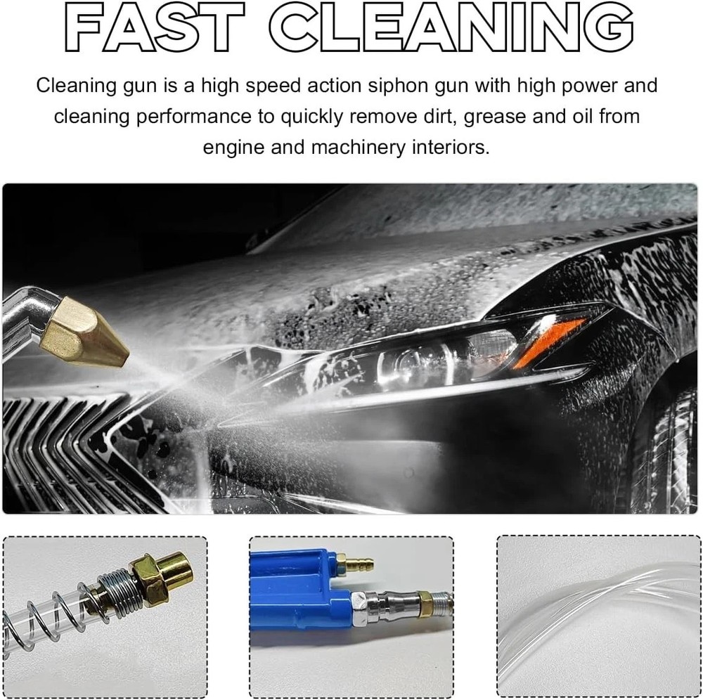 Pneumatic Engine Cleaning Gun with 4Ft Hose - Ultimate Car Detailing Tool