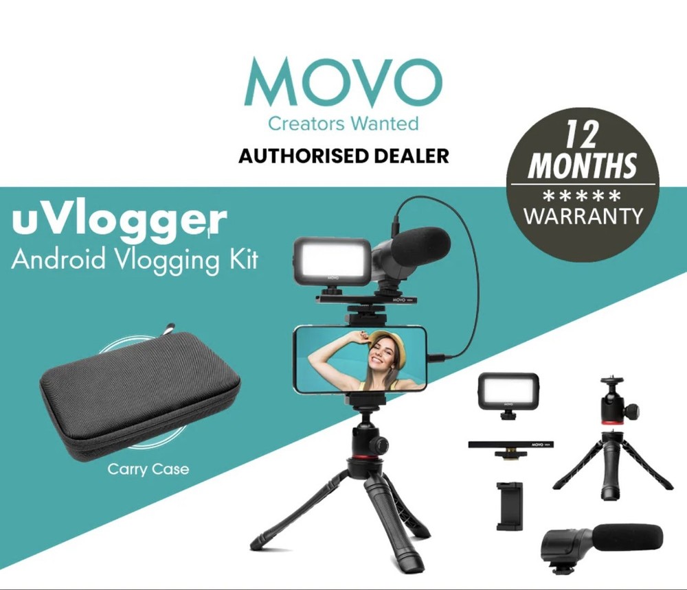 uVlogger- Android/USB-Vlogging Kit Smartphone Video Kit : Tripod, Mount, Ligh...