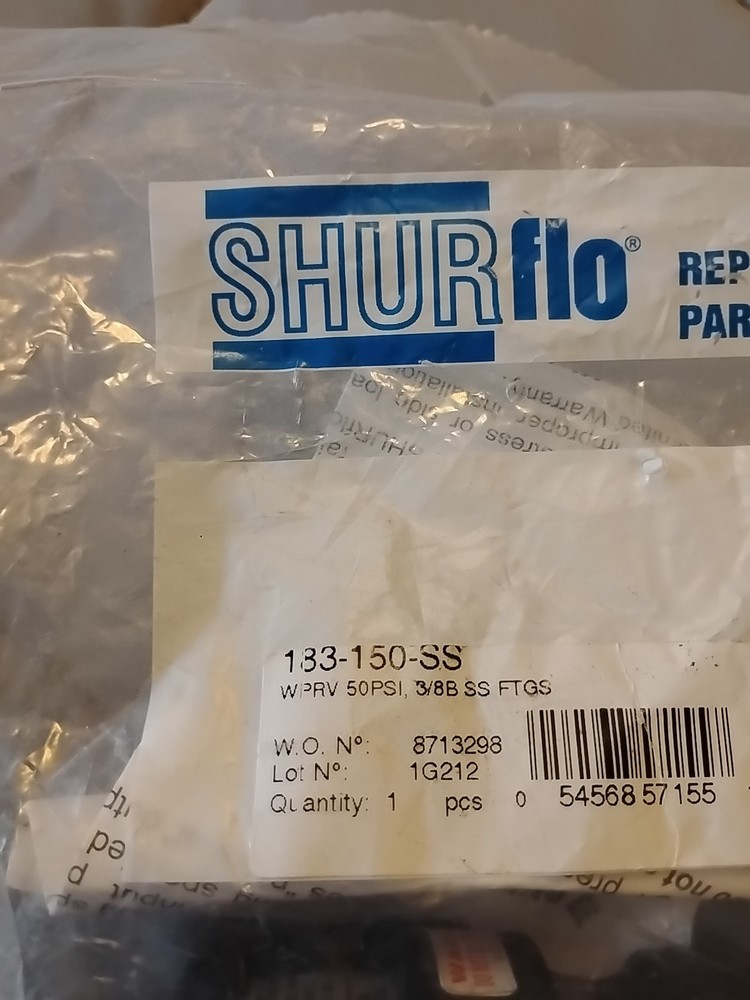 Shurflo 183-150-SS WPRV 50 PSI 3/8B