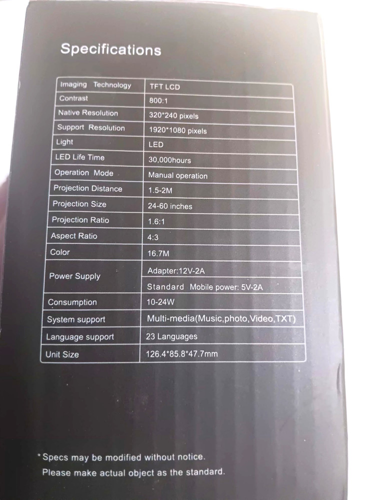 NEW Unbranded High Resolution HD USB LED Projector Home Theater