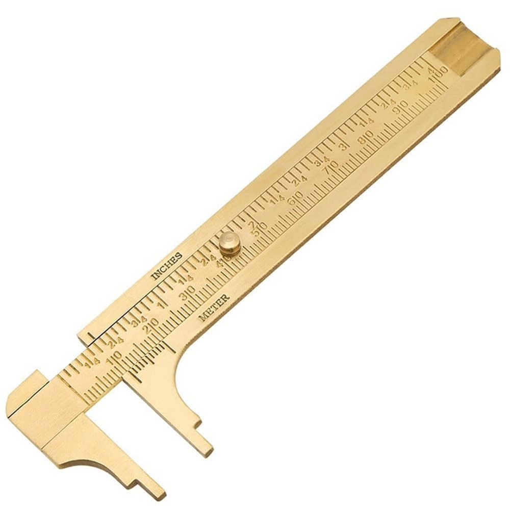 Brass Pocket Caliper with Double Scale Sliding Gauge Bead Measuring Tool Mill...