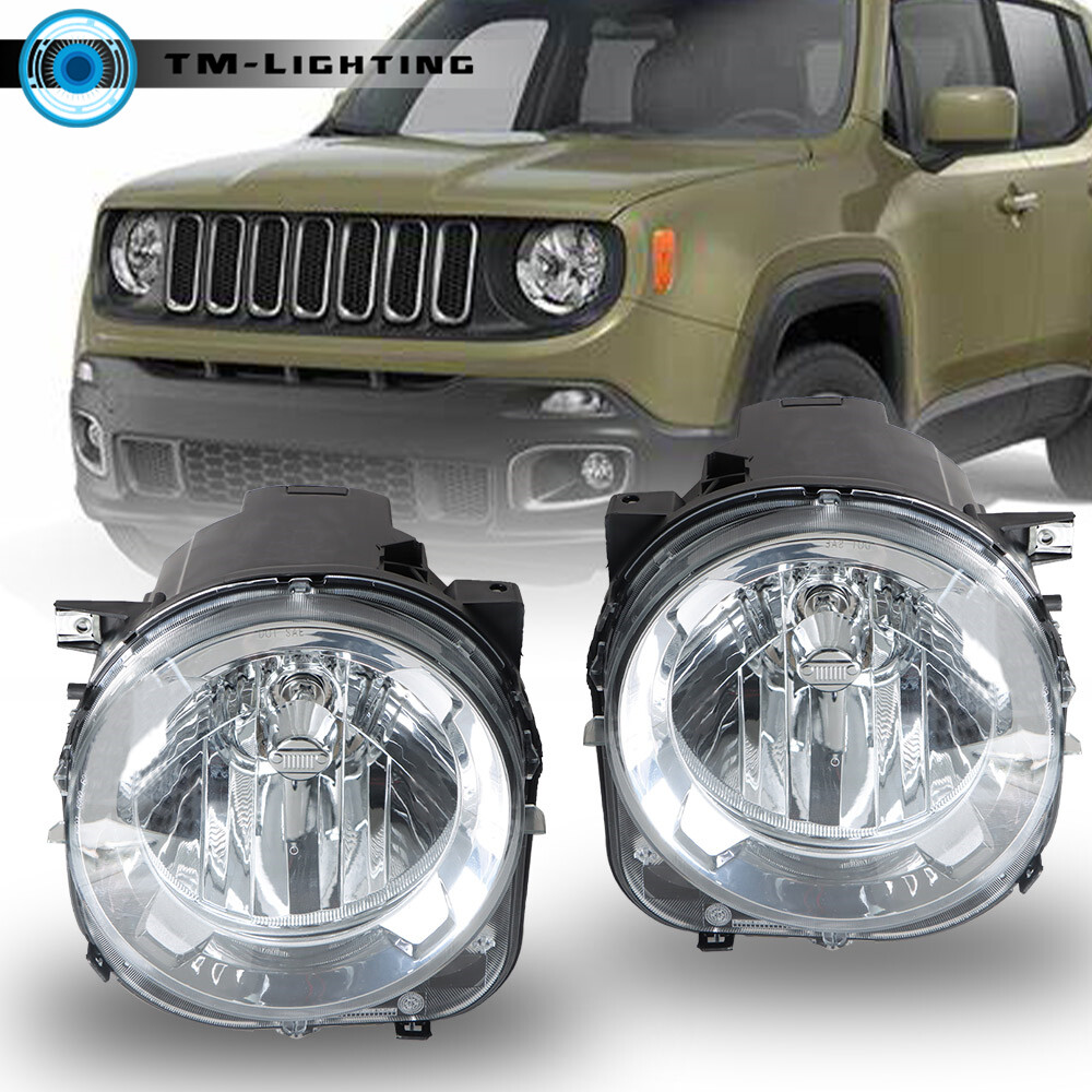 Halogen For 2015 2016 2017 2018 Jeep Renegade Projector Headlights Left+Right