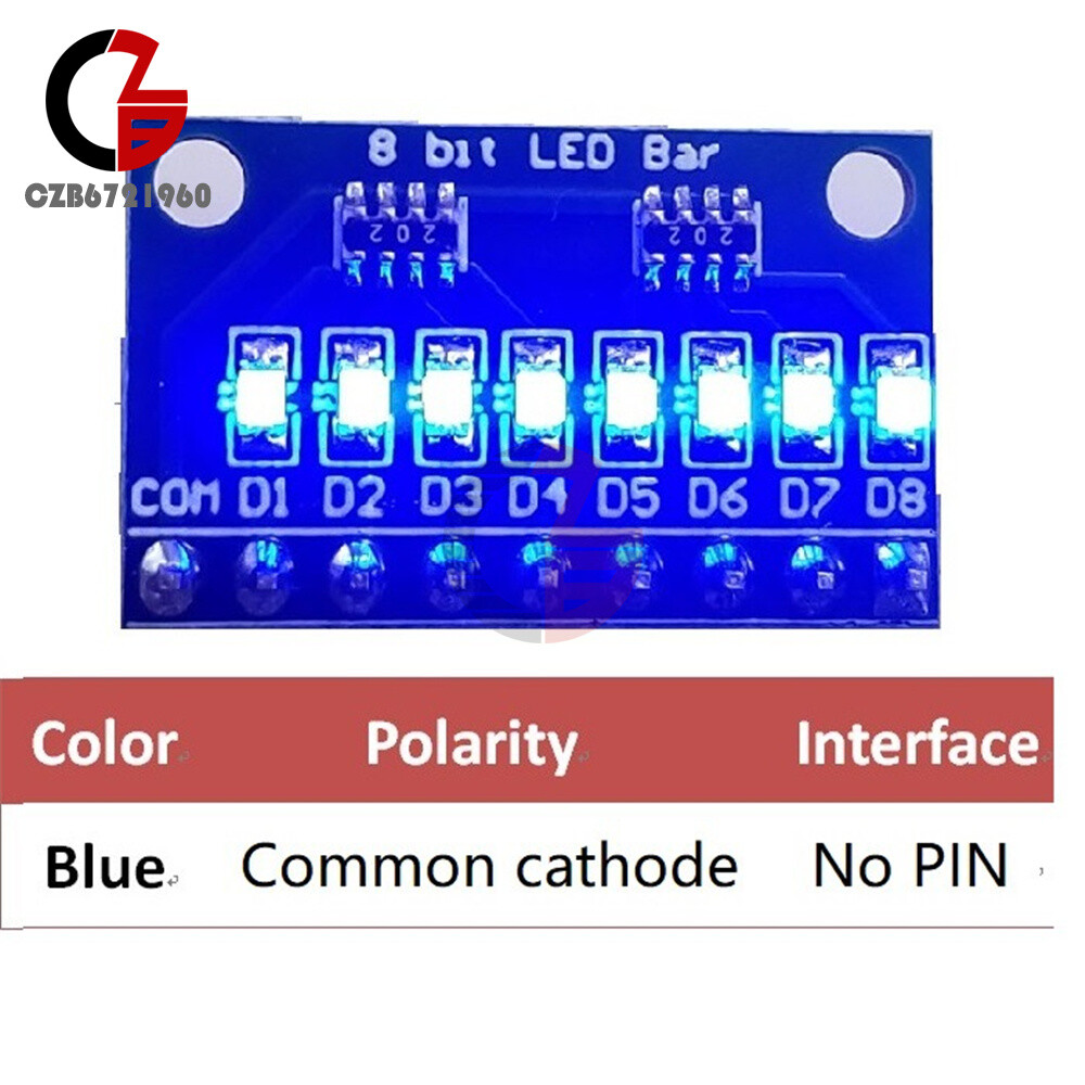 8-bit LED Module Blue/Red Display Common Negative/Common Positive DIY Kit 3-24V