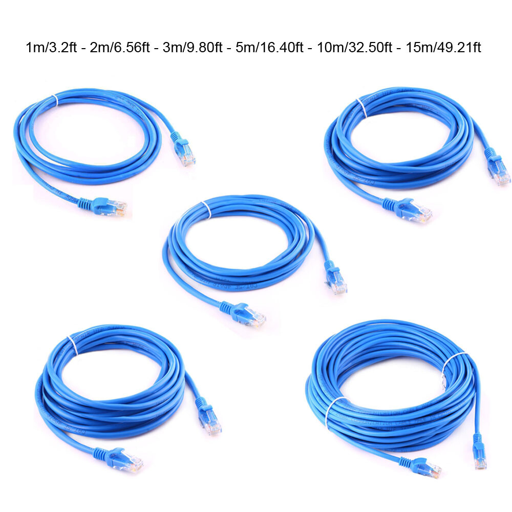 CAT5e Ethernet Cable Lan Computer Network CAT5 RJ45 Internet Blue Patch Cord