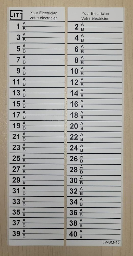 LV Siemens Electrical Breaker Panel Directory Label DIRBLK (40 Circuits 2 Pack)