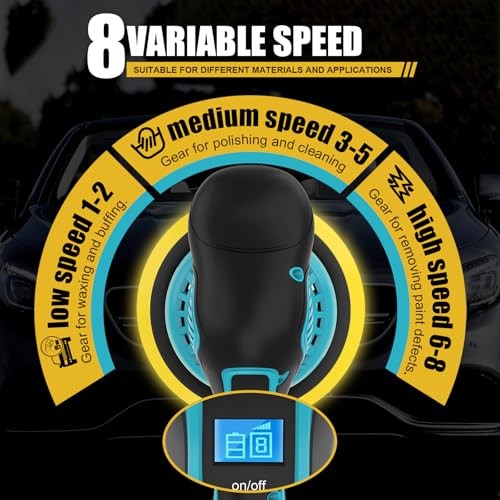 Vkdemer Cordless Car Buffer Polisher, 6 In Mini Buffer 2.0AH BufferPolisher