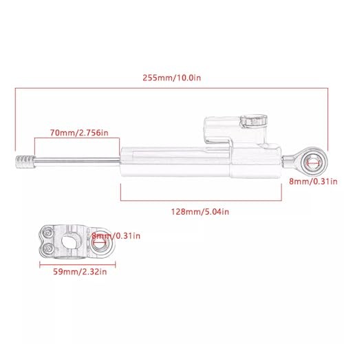 Adjustable Steering Damper Stabilizer with Mount Bracket Compatible with Black