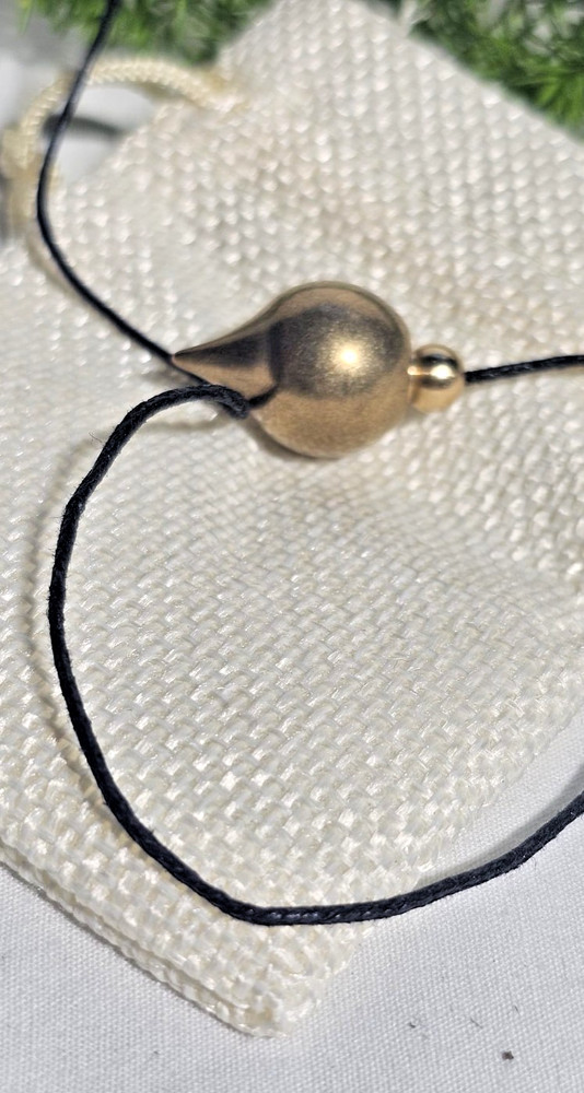 Pear Shaped Dowsing Biolocation Pendulum Brass Gold Toned Gift With A Thread