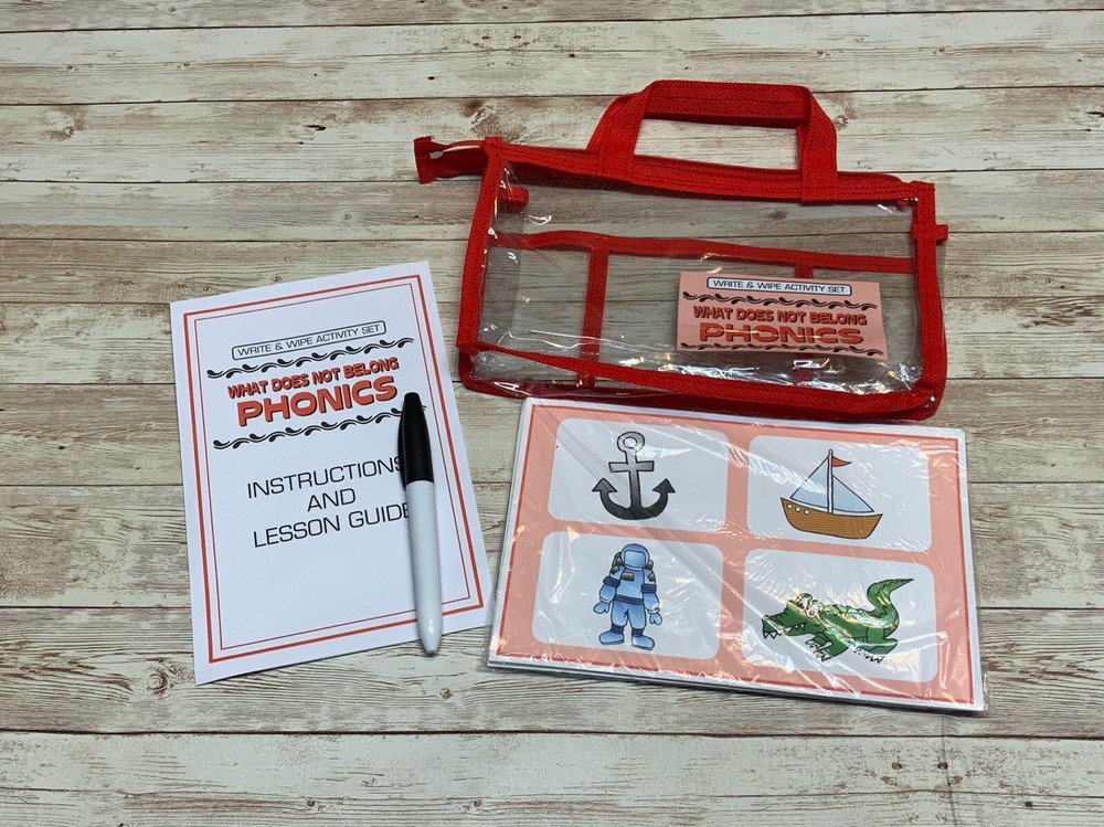 Write & Wipe Activity Set - What Does Not Belong Phonics - Learning Center