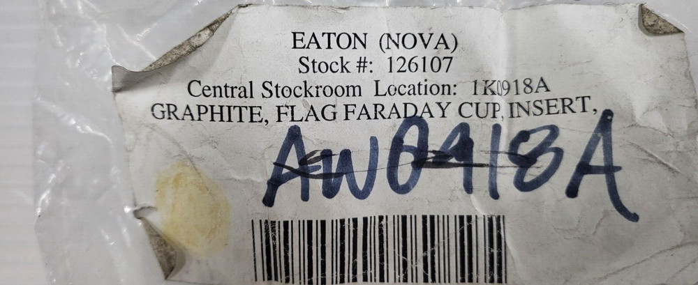 EATON NOVA GRAPHITE FLAG FARADAY CUP INSERT BIN#40