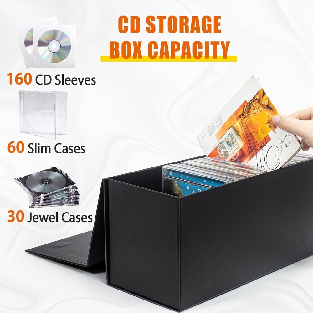 CD Storage Rack Box Holder Disk Case Media Display Space Store Organizer DVD