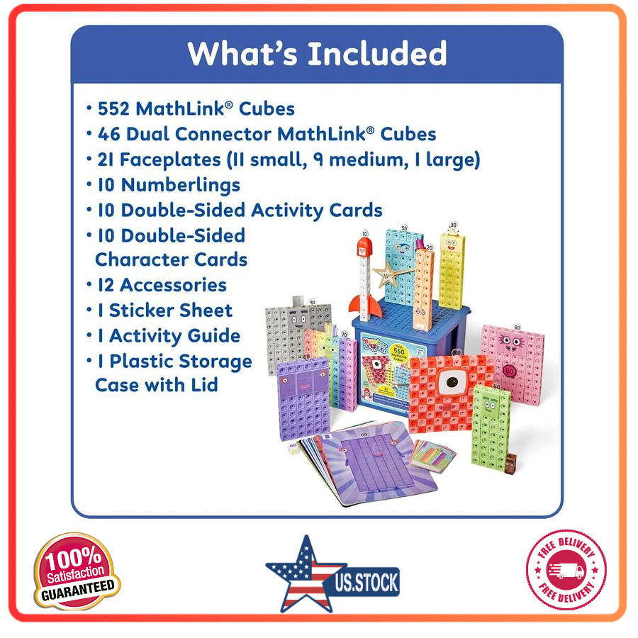 hand2mind Numberblocks Heroes with Zeroes MathLink Cubes Activity Set