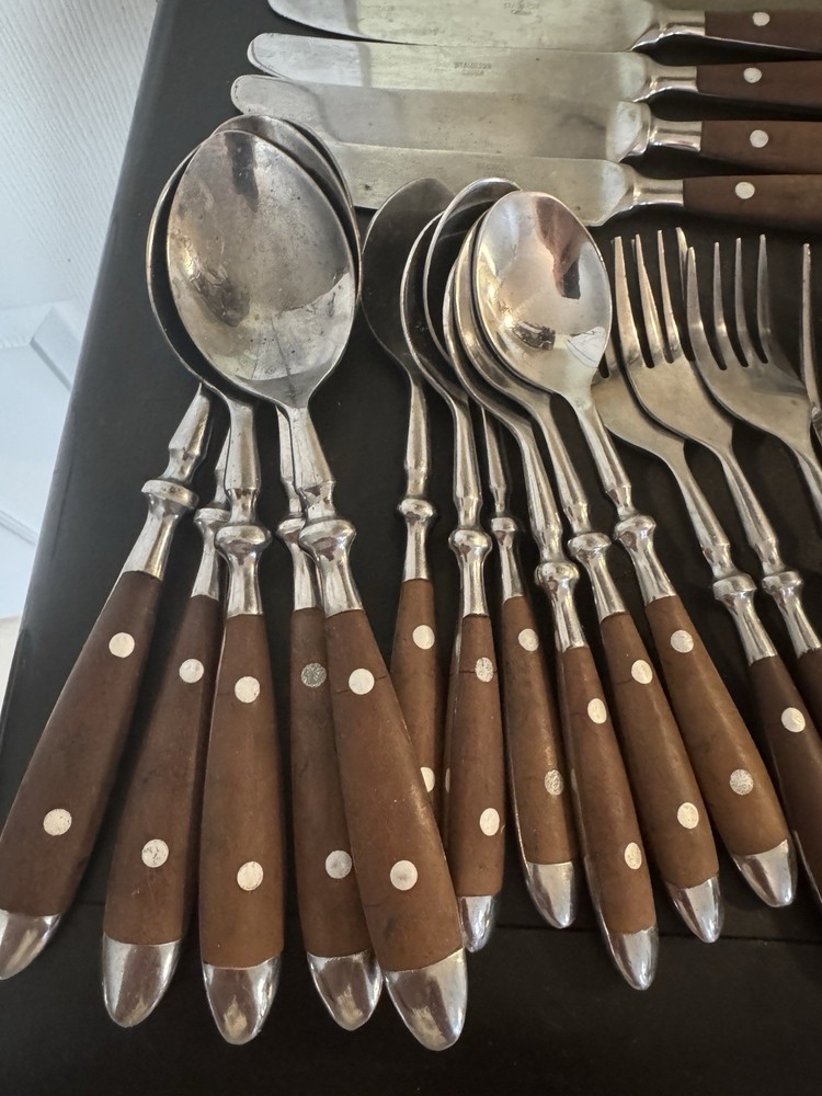 Wood grain Brown 25pcs Flatware